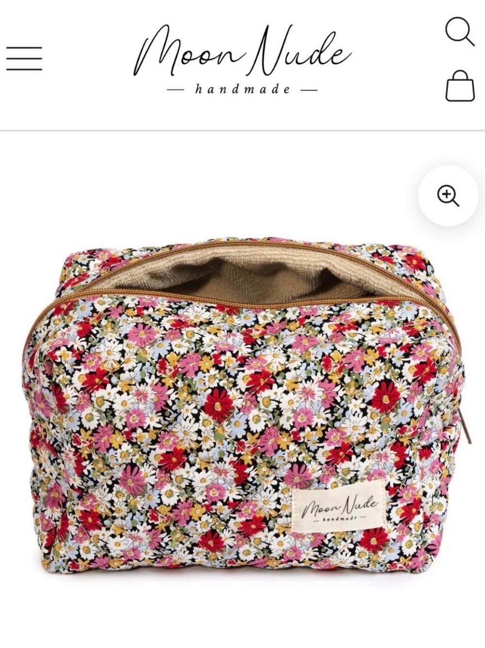 Moon Nude Floral Cosmetic Bag in Pink & Red - NWT